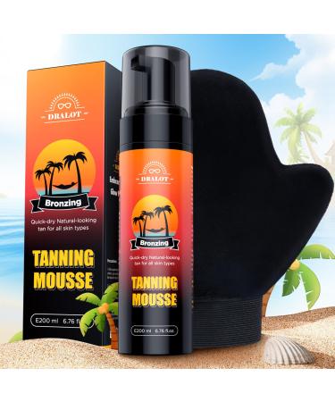 Ultra Natural Bronze Self Tanner Mousse Flawless Self Tan Streak-Free with Coconut Oil for Hydrating Vegan Self Tanning Foam No Fake Tan Smell Long-Lasting Sunless Tanner(Bronze 6.7Fl Oz)