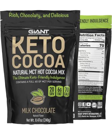 Keto Cocoa Mix with 6g MCTs - Sugar Free Hot Chocolate for Ketogenic Diet | Gluten Free | 20 Servings - Buy Online on GoSupps.com