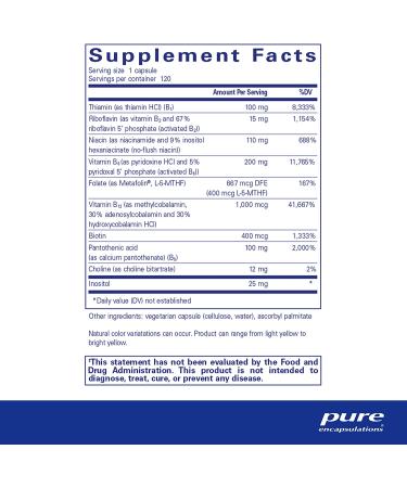 Pure Encapsulations B6 Complex | Vitamin B6 Supplement for Cellular, Cardiovascular, Neurological, & Psychological Health | 120 Capsules - Buy Online on GoSupps.com