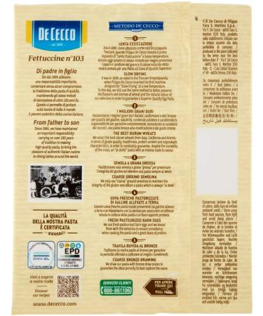  De Cecco De Cecco Fettuccine with egg no. 103 3 kg 12 x 250 g - Buy Online on GoSupps.com