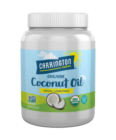 Carrington Farms Gluten Free, Unrefined, Cold Pressed, Virgin Organic Coconut Oil, 54 oz. (Ounce), Perfect Coconut Oil For Skin & Hair Care, Cooking, Baking, & Smoothies 54 Fl Oz (Pack of 1)