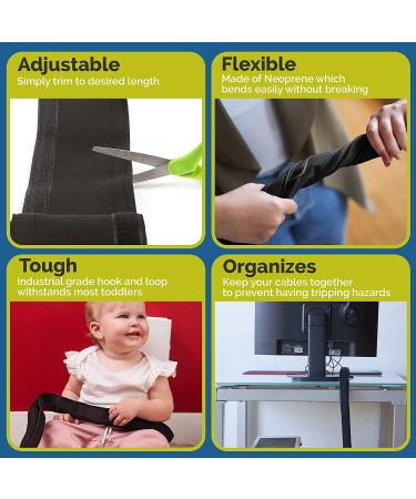 Child Proof Cord Covers - Cuttable & Flexible DIY Wraps for Baby Proofing and Organizing PC, Home Entertainment, and Office Computer Wiring - Black - Buy Online on GoSupps.com