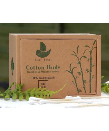 Bamboo Cotton Buds | GOTS Certified Biodegradable | Eco-Friendly & Plastic-Free | Vegan | 300 Buds | Makeup & Ear Cleaning - Buy Online on GoSupps.com