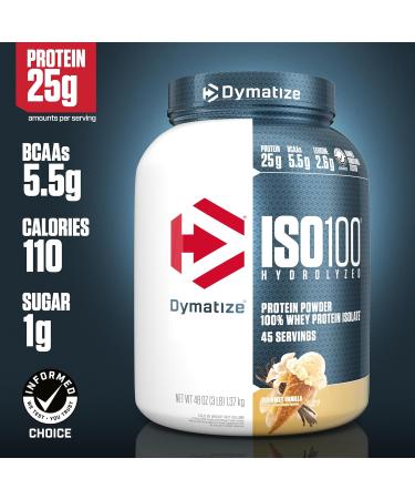 Dymatize ISO 100 Whey Protein Powder Isolate - Gourmet Vanilla 3 lbs | Premium Protein for Muscle Gain & Recovery - International Shipping Available - Buy Online on GoSupps.com