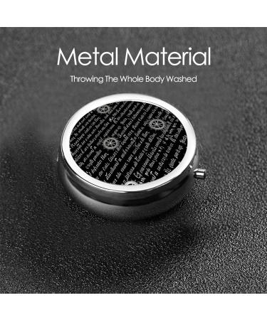 Supernatural Inspiration Portable Metal Pill Box - Round Mini 3-Compartment Design for Small Pills - Travel Essential - Black - Buy Online on GoSupps.com