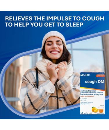 MAJOR Cough DM Extended-Release Cough Suppressant Dextromethorphan Polistirex 30 mg Alcohol-Free Orange Flavor Cough Syrup 3 fl oz (1 Pack) - Buy Online on GoSupps.com