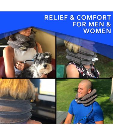Cervical Neck Traction Device by EverRelief - Inflatable Collar for Instant Neck & Shoulder Decompression - FDA Registered Support Brace for Neck Pain Relief - Buy Online on GoSupps.com