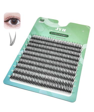 400PCS Natural Fan Eyelashes Premium Fish Tail Silk False Eyelash C Curl Dovetail Fly Eyelash Extension Diy Lashes Makeup Tools (12mm Green-Dovetail) 12mm Green-Dovetail