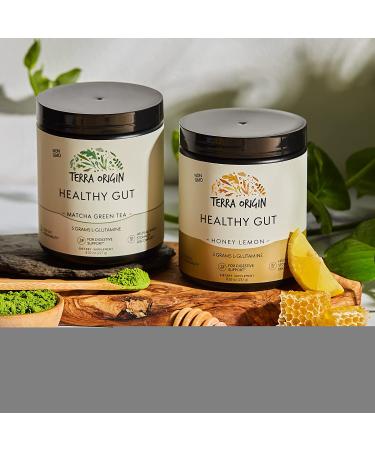 Organic Matcha Green Tea 3-Pack - 90 Servings with L-Glutamine, Zinc, Glucosamine, Slippery Elm Bark | Healthy Gut Support - 8.02oz (Pack of 3) - Buy Online on GoSupps.com