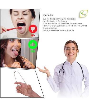 Ved Tongue Scraper - 100% Pure Copper Natural Tongue Cleaner with Eco-Friendly Travel Bag | Comfortable Handle for Optimal Oral Hygiene - Buy Online on GoSupps.com