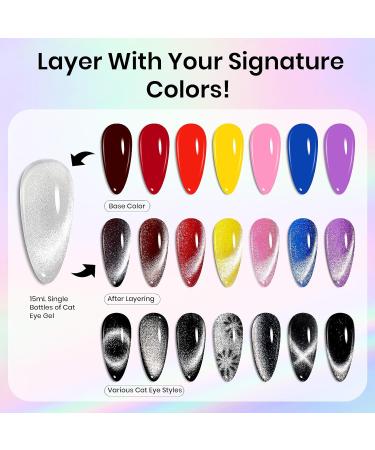 Beetles Cat Eye Gel Nail Polish - 15ml Silver Shimmer Velvet Gel for UV LED Nail Lamp - Manicure Salon & DIY Home Use - Buy Online on GoSupps.com