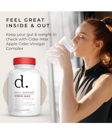 Daily Defense Apple Cider Vinegar Capsules - 500mg Keto-Friendly ACV with Vitamin B6 Iodine & Spirulina - Supports Gut Health & Weight Management Enhances Digestion & Energy Levels - Buy Online on GoSupps.com