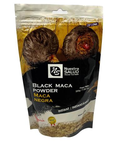 Nuestra NS Salud Black Maca Powder (200g) Unleash The Power of Peruvian Black Maca Root