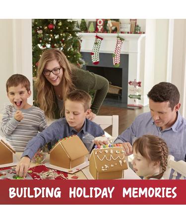 MEGA Traditional Gingerbread House Kit - Build & Decorate Yourself with Candy, Icing, and Fondant - Includes Presentation Board & Decorating Supplies - Fun Holiday Stickers Included - Buy Online on GoSupps.com