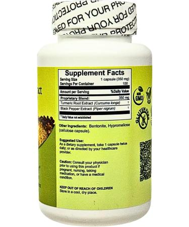 Green Help Turmeric Extract Capsules with Black Pepper - 100 Capsules | Curcumin for Daily Wellness & Antioxidant Support | Enhanced Absorption Formula | Vegan & Non-GMO - Buy Online on GoSupps.com