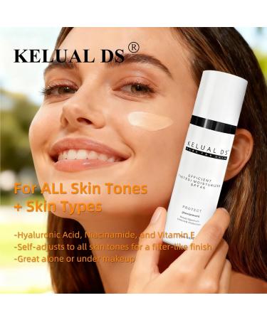 KELUAL DS Anti-Aging Tinted Face Moisturizer & Sheer Face Sunscreen SPF 46 Hydrating Skin Care & Sunscreen Moisturizer 1.7OZ/50ML - Buy Online on GoSupps.com