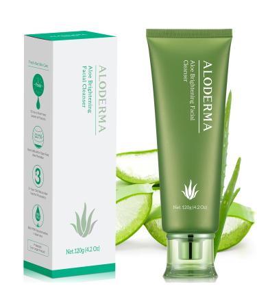 Aloderma Brightening Face Cleanser for Women with 77% Organic Aloe Vera - Gentle Face Wash with Licorice  Shea Butter - Daily Facial Cleanser - Oil Free Face Wash for Men - Facial Wash for Dull Skin - Buy Online on GoSupps.com