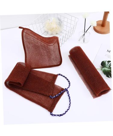 ORFOFE 1 Set Bath Towel Bath Scrubber Towel Back Washers for Shower Back Cleaner Loofah Strap Brown Nylon - Buy Online on GoSupps.com