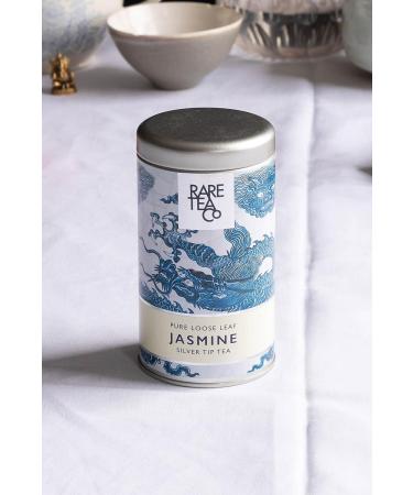 Rare Tea Co. Jasmine Silver Tip White Tea 25g Tin - Premium Loose Leaf Blend - Buy Online on GoSupps.com
