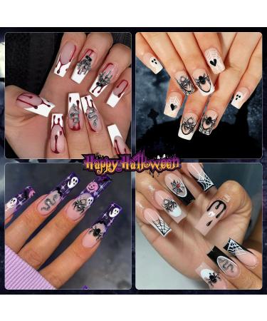 WOKOTO 50pcs 3D Black Metal Nail Charms - Halloween Acrylic Nails Jewelry Spider Snake & Skull Designs for Women & Girls - Nail Art Accessories Kit - Buy Online on GoSupps.com