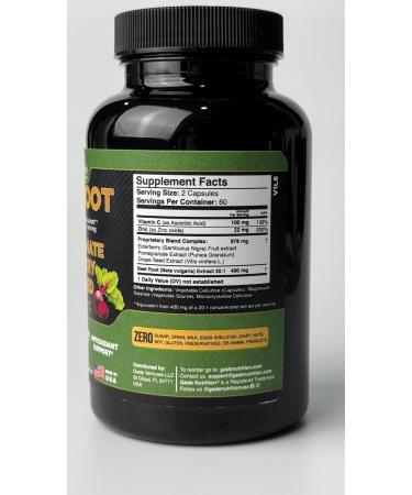 Gade Nutrition Beet Root Capsules Concentrated | Extra Strength Beetroot Extract Formula | Elderberry with Vitamin C and Zinc Pomegranate Grape Seed |Made in USA - Buy Online on GoSupps.com