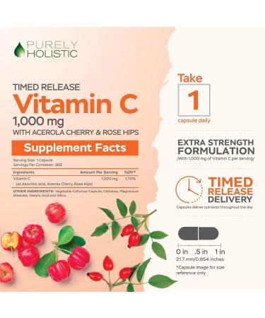 Purely Holistic CoQ10 100mg + Vitamin C 1000mg with Rosehip & Acerola Cherry Bioflavonoid - 120 Softgels & 365 Capsules Bundle - Made in USA - Buy Online on GoSupps.com