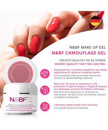 Buy N&BF Make Up UV Gel 15ml - Rose Pink Milky Camouflage Gel | German Made Self-Smoothing Acid-Free Cover Gel for Baby Boomer & French Nails - 1-Pack - Buy Online on GoSupps.com