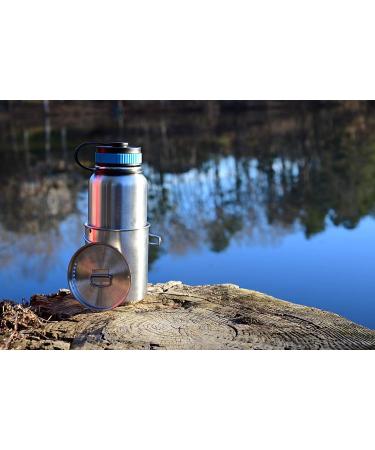 Gearland Stainless Steel Canteen Water Bottle with Nested Camping Cup - Bug Out Bag Bushcraft Gear - Buy Online on GoSupps.com