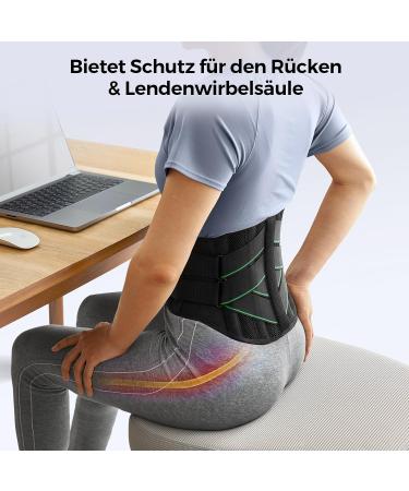 Freeetoo Back Support Belt - 7 Metal Supports Comfortable Lumbar Cushion Breathable Back Brace for Men & Women - XL (115-130cm) - Ideal for Work & Sports - Buy Online on GoSupps.com