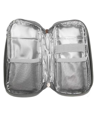 Insulin Cold Storage Bag - Waterproof Portable Cool Bag for Patient Care | Black Bottom Red Flower Design | Imported Oxford Cloth Material | Grey Color - Buy Online on GoSupps.com