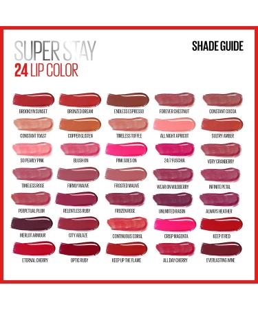 Maybelline Super Stay 24 Liquid Lipstick Eternal Cherry Red | Long Lasting Formula with Moisturizing Balm | Highly Pigmented Color | 1 Count - Buy Online on GoSupps.com