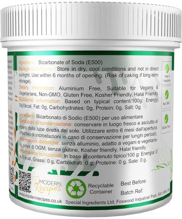 Special Ingredients 1kg Bicarbonate of Soda - Extra Fine Powder, Aluminium Free, Non-GMO & Gluten Free | Recyclable Container - Buy Online on GoSupps.com
