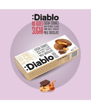 Diablo No Added Sugar Cocoa Cookies with Peanut Filling and Half Coated Milk Choclate (Pack of 3) - Buy Online on GoSupps.com