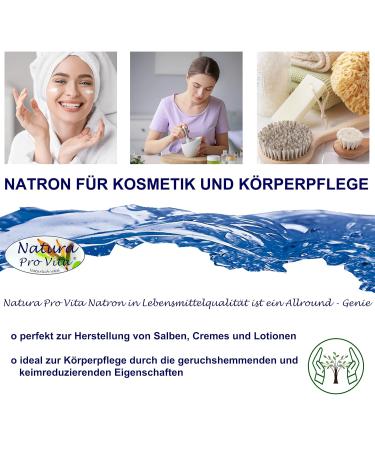 Pure E500II Natura Pro Vita Natron - 2kg Aluminum-Free Vegan Soda Powder for Dental Care Cooking Baking Cleaning & Body Care | International Shipping Available - Buy Online on GoSupps.com