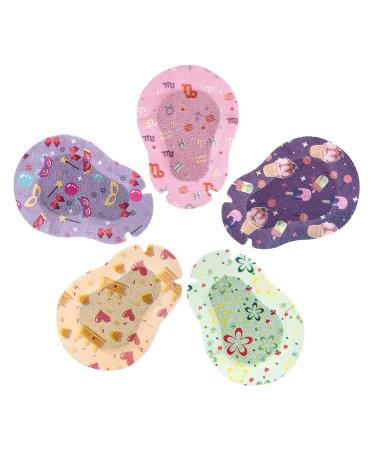 EGOOL Adhesive Eye Patches for Kids - Cute Girls Design - 45 + 5 Bonus per Box - Regular Size - Breathable & Hypoallergenic - Colorful Fun Pattern - Buy Online on GoSupps.com