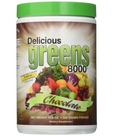 Greens World Delicious Greens 8000 Chocolate Flavor Powder 10.6 oz (300 g)