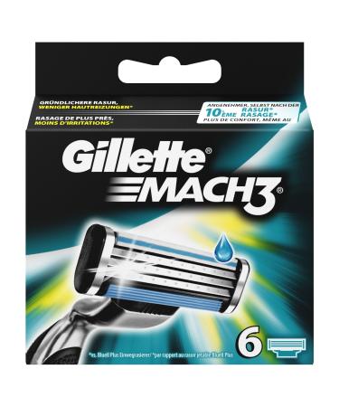 Discontinued model Gillette Mach3 razor blades for men 1 pack (1 x 6 pieces)