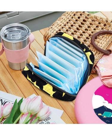 Portable Storage Bags for Women's Bandages & Menstrual Products | Yellow Leaves Design | Multicolored Holders for School & Office - Buy Online on GoSupps.com