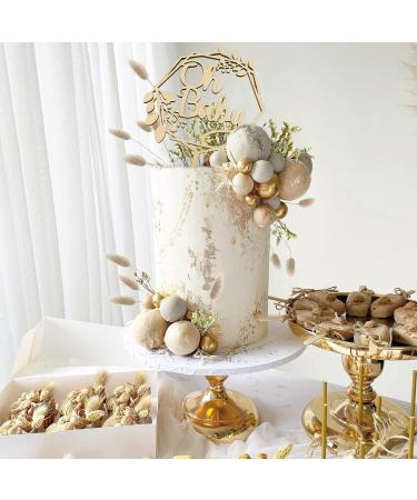 Wood Oh Baby Cake Topper Boho Cake Toppers Balls Cake Topper Decorations Baby Shower Decorations for Boho Baby Shower Birthday Wedding Gender Reveal Cake Decorations (Gray) - Buy Online on GoSupps.com
