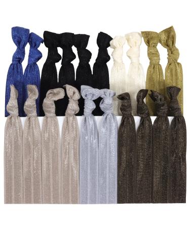Neutral Tones Hair Ties No Crease Ponytail Holders (Available in Lots of Pack Quantities) - Ouchless Elastic Styling Accessories Pony Tail Holder Ribbon Bands - By Kenz Laurenz (50 Pack) 50 Count (Pack of 1)