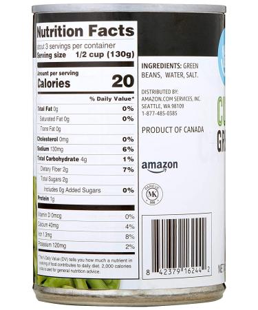 Amazon Brand - Happy Belly Cut Green Beans 15 Ounce - No Salt Added - Buy Online on GoSupps.com