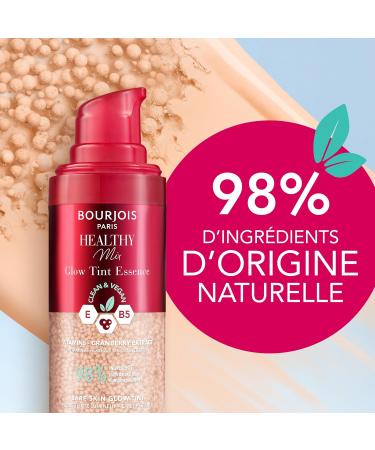 Bourjois Healthy Mix 03 Medium clair Glow Tint Essence Effet peau nue Fini clatant Hydratant teint la texture fra che et l g re Formule clean et v gane 30 ml L ger et moyen - Buy Online on GoSupps.com