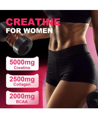 Creatine for Women, Creatine Monohydrate Gummies with Collagen, BCAA, L-Carnitine & Taurine, Strawberry Flavor, Energy Creatine Supplement for Muscle Strength, Energy Boost, Sugar Free, 120 Count - Buy Online on GoSupps.com
