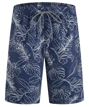 iCKER Men's Shorts Swim Shorts Beach Shorts Board Shorts Quick-drying for Summer L Blue Stk316