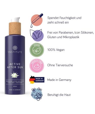 Ynstitute Active After Sun Lotion | Soothes & Regenerates Skin | Aloe Vera Panthenol & Vitamin C | 100% Vegan | 250ml - International Shipping - Buy Online on GoSupps.com