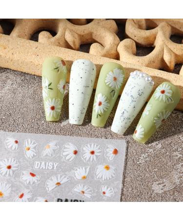 JMEOWIO 6 Sheets Flower Nail Art Stickers Decals Self-Adhesive Daisy Spring Summer Colorful Floral Nail Supplies Nail Art Design Decoration Accessories - Buy Online on GoSupps.com