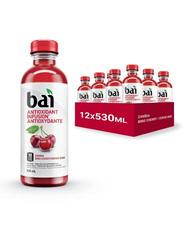 Bai Antioxidant Infusion Flavoured Water Beverage Zambia Bing Cherry 530 mL 12-Count 12-Zambia Bing Cherry