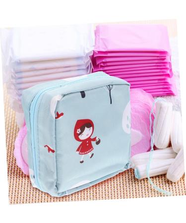 Buy Healeeved Aunts Towel-Storage Bag for Girls - Stylish Sky Blue Polyester Cosmetic Pocket - Perfect for First Period and Daily Use - 13x13x5cm - Buy Online on GoSupps.com