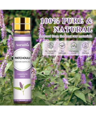 Aoruilia 10ml Patchouli Essential Oil Pure Therapeutic Grade Patchouli Oils for Diffusers for Home Aromatherapy Diffuser Bath Relax Skin Care DIY Soaps Perfume & Candles Making Patchouli 10 ml (Pack of 1) - Buy Online on GoSupps.com