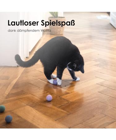 Lucybalu Felt Balls for Cats | 6 Colorful Wool Cat Toys | Natural Play Balls from Nepal | Fun & Safe Cat Accessories - Buy Online on GoSupps.com